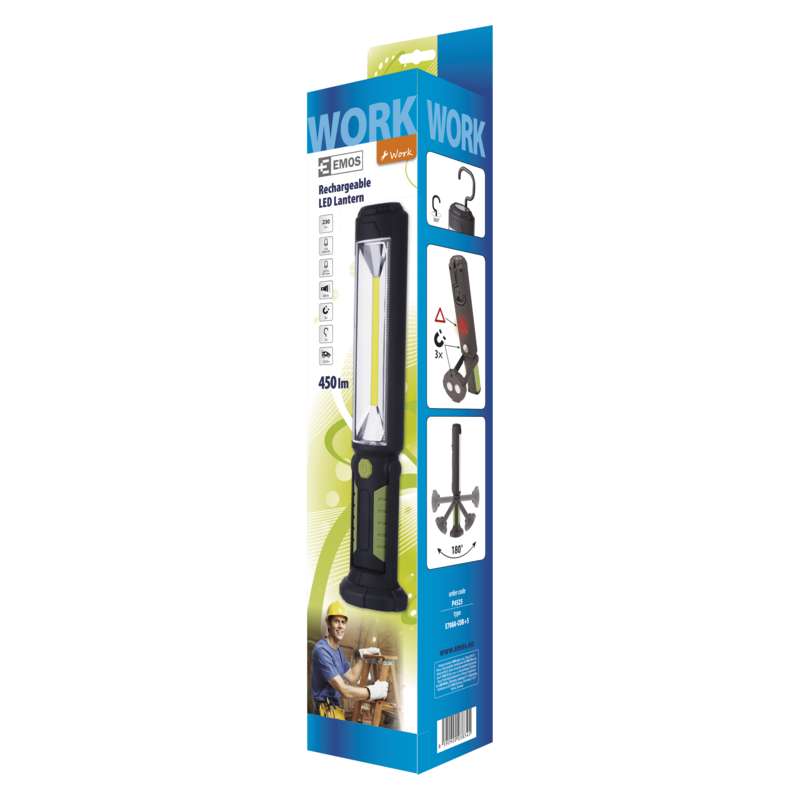 COB LED + LED pracovní svítilna P4525,450 lm,Li-Ion 2000 mAh