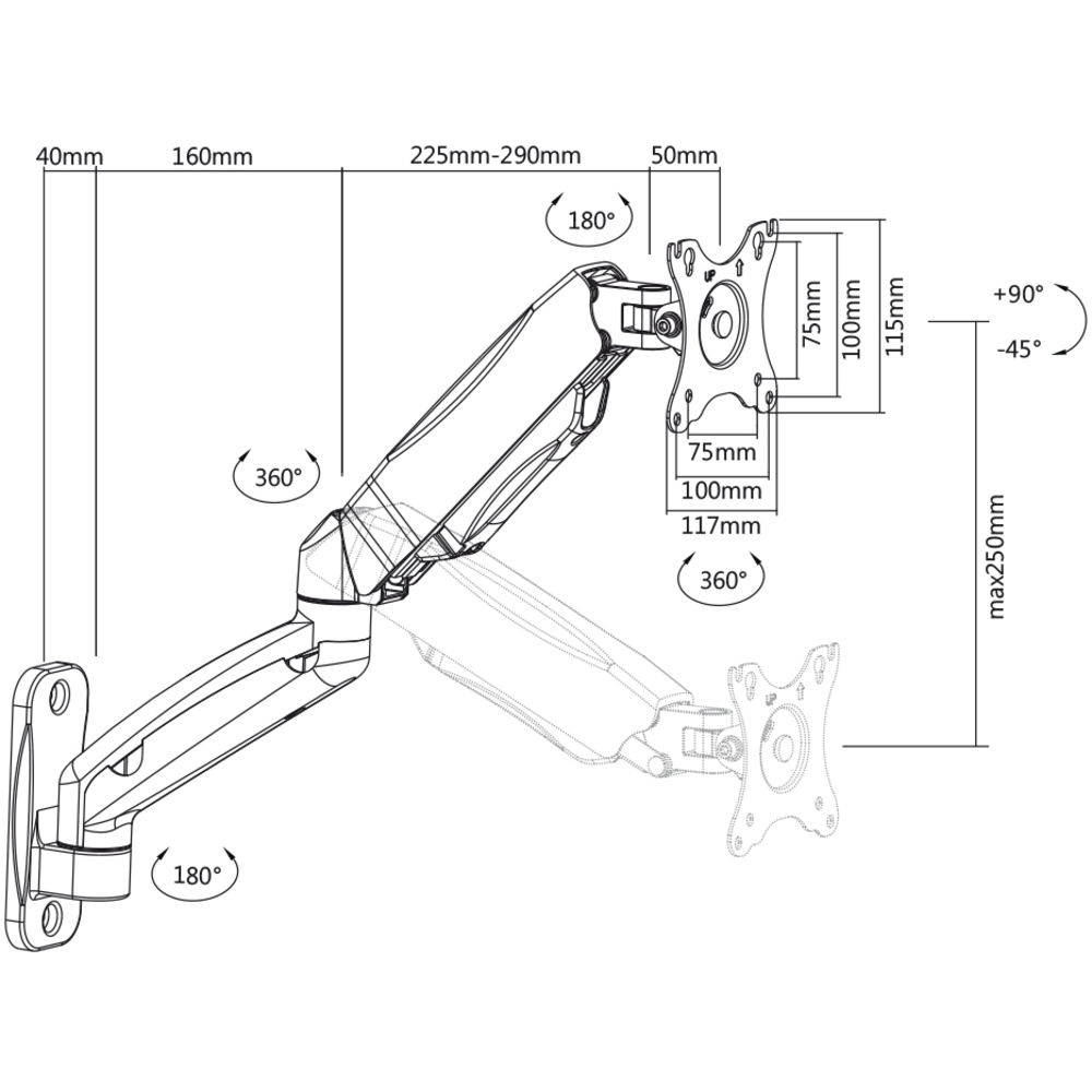 SOS 1811 PLYN. DRŽÁK MONIT. SINGLE STELL