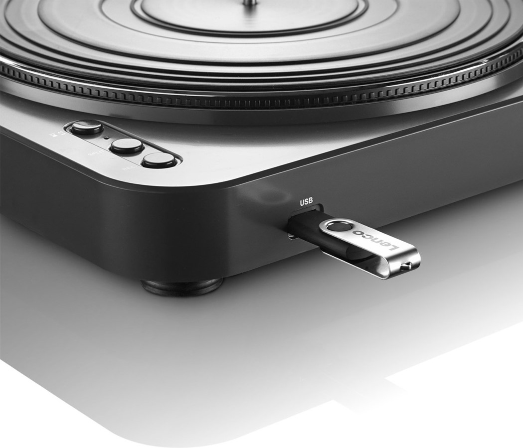Lenco L 85 Black - MIDI gramofon s přímým kódování do MP3,z vinylu na USB