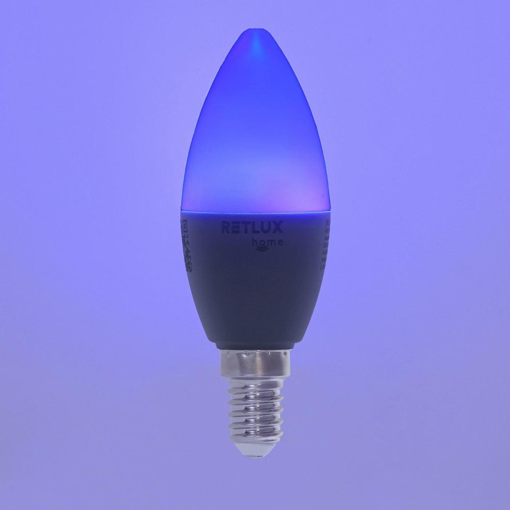 RSH 100 C37 E14 žár. 4,5W RGB CCT RETLUX LED SMART žárovka