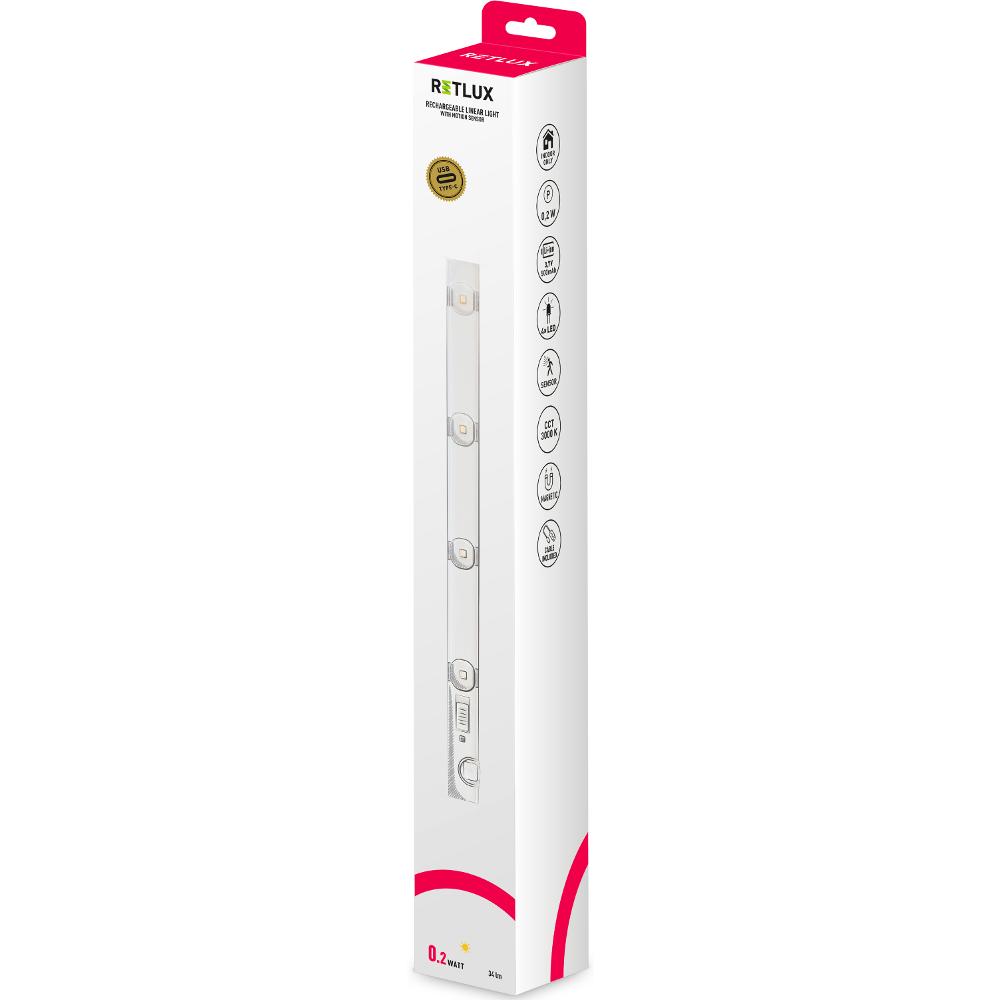 RLL 512 LED lineár PIR 0,2W 29CM RETLUX LED svítidlo lineární