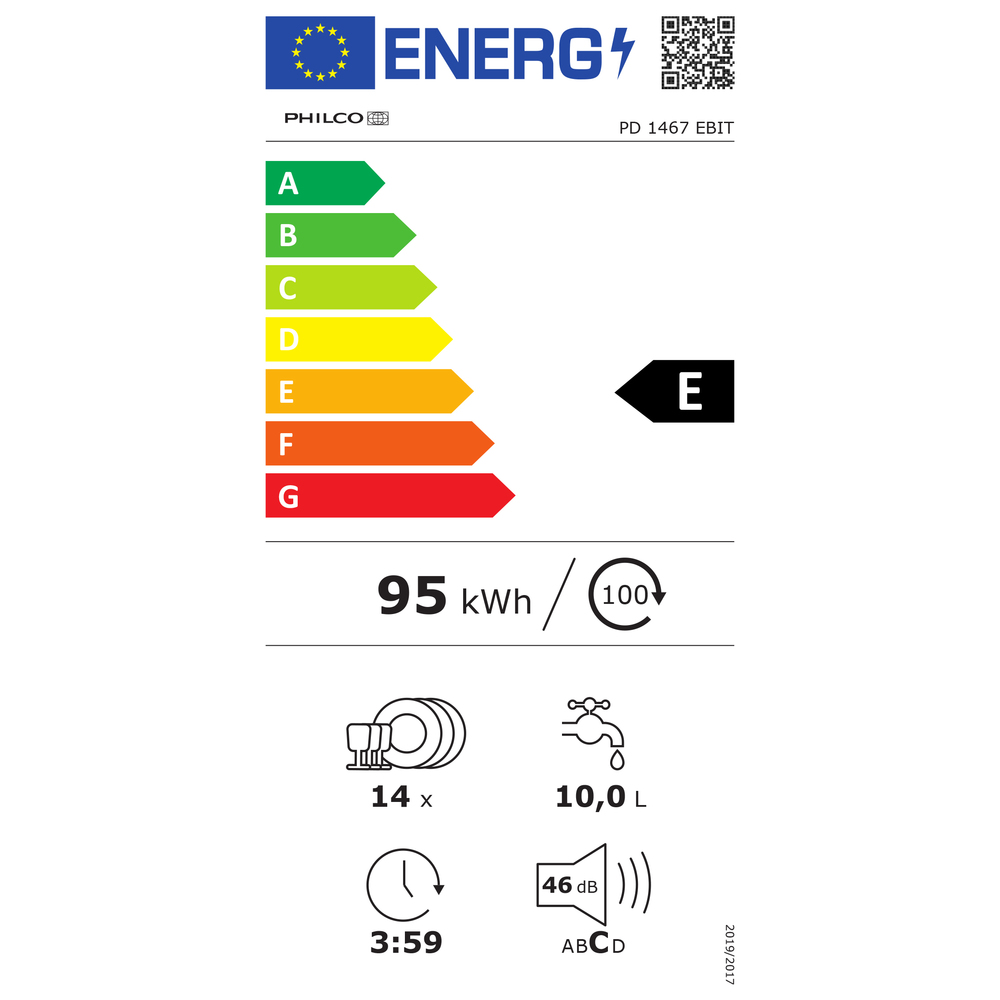 PD 1467 EBIT vestavná myčka PHILCO