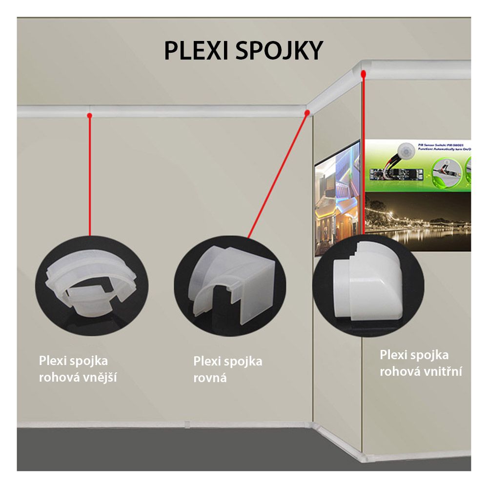 AL profil FKU95 L30/ML30 pro LED, bez plexi, 2m, elox