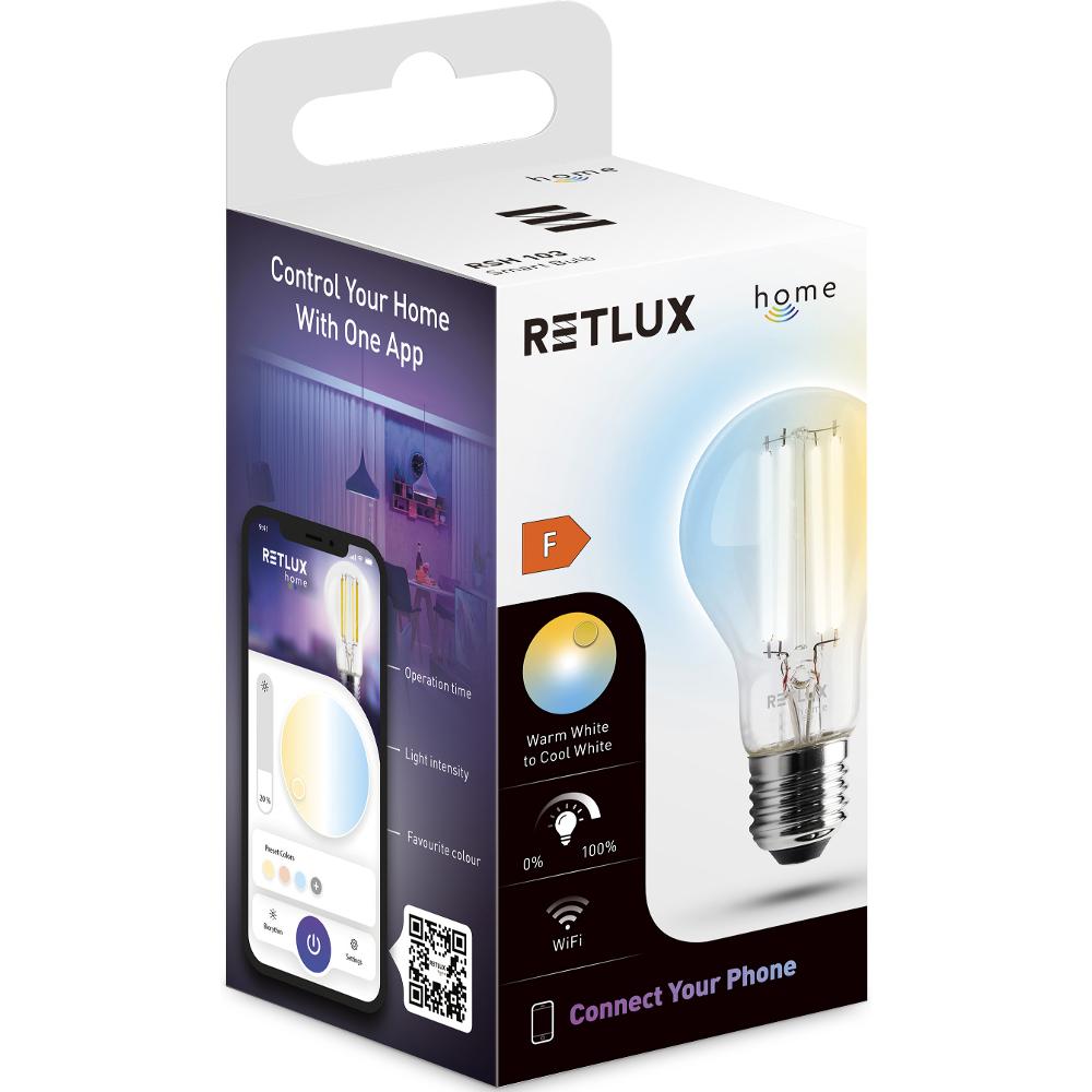 RSH 103 A60 E27 filament 7 W CCT RETLUX LED SMART žárovka